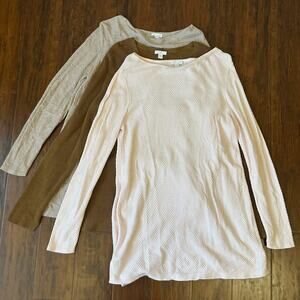 J.JILL Tunic Sweater Pullover Textured Waffle Knit Minimalist Lots of 3